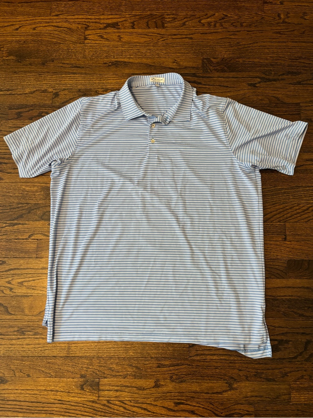 Peter Millar Summer Comfort Caribbean Blue Stripe Golf Polo  XXL